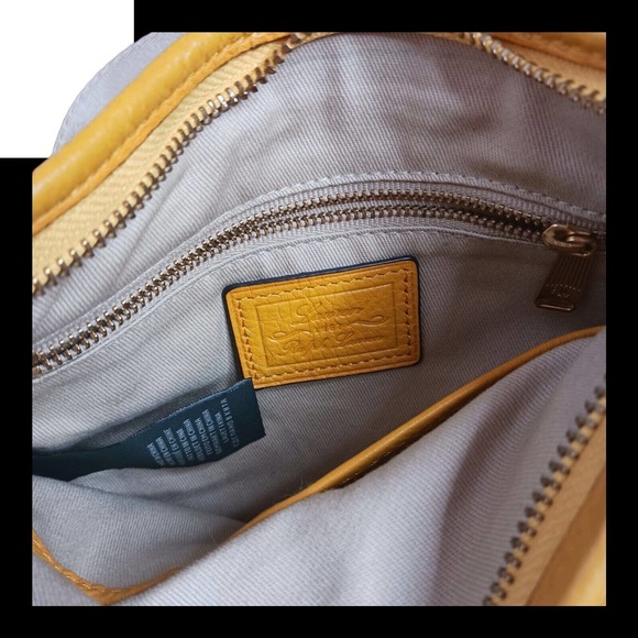 Lauren Ralph Lauren Yellow Leather Crossbody Purse Bag - Picture 11 of 16